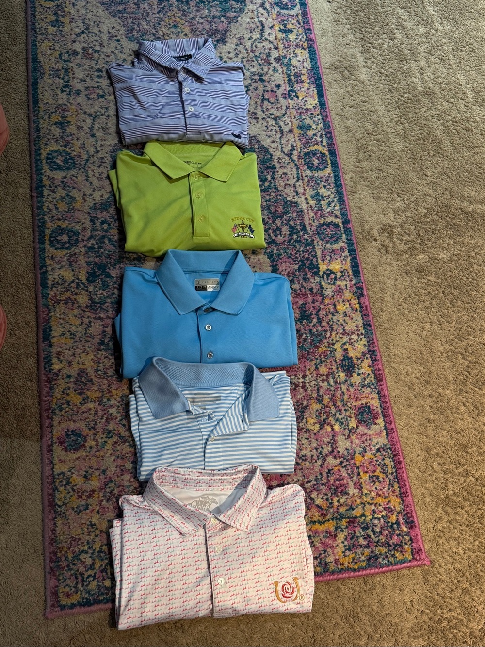 5- like new PGA Tour Men's Polo Shirt ~